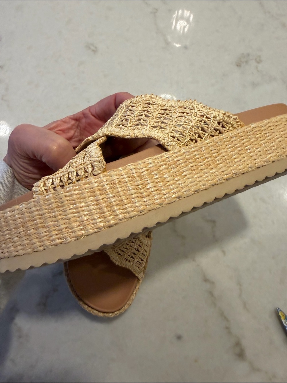 DOLCE VITA Woven Platform Slide Sandals in Natural!! New! 7.5 - Picture 5 of 7